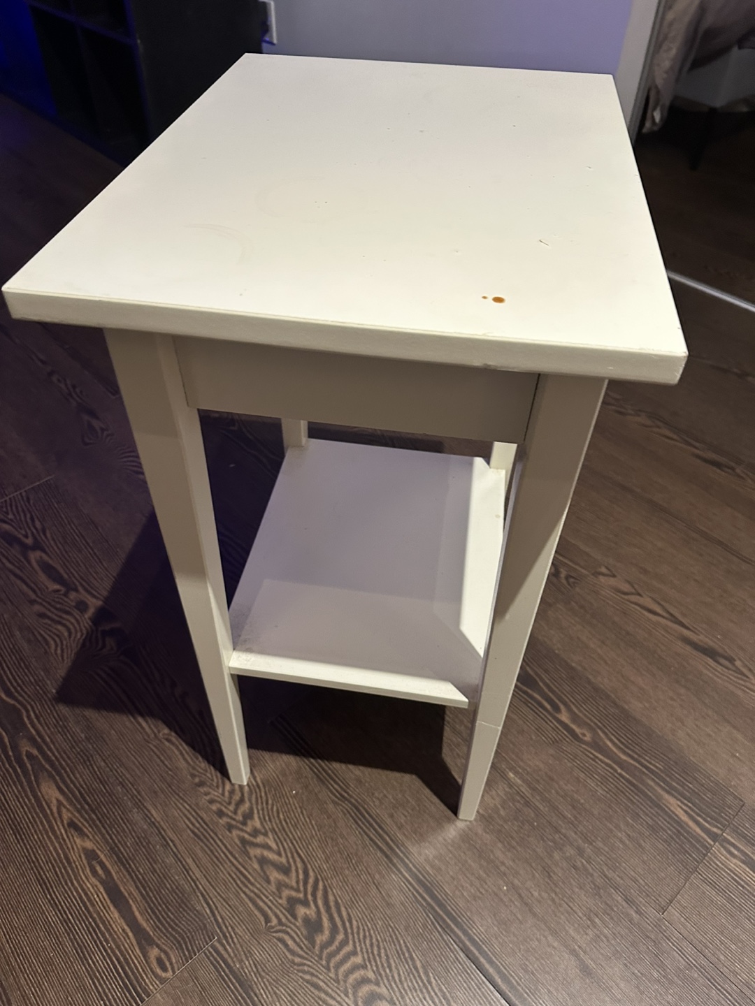 White Nightstand with Drawer - photo 2