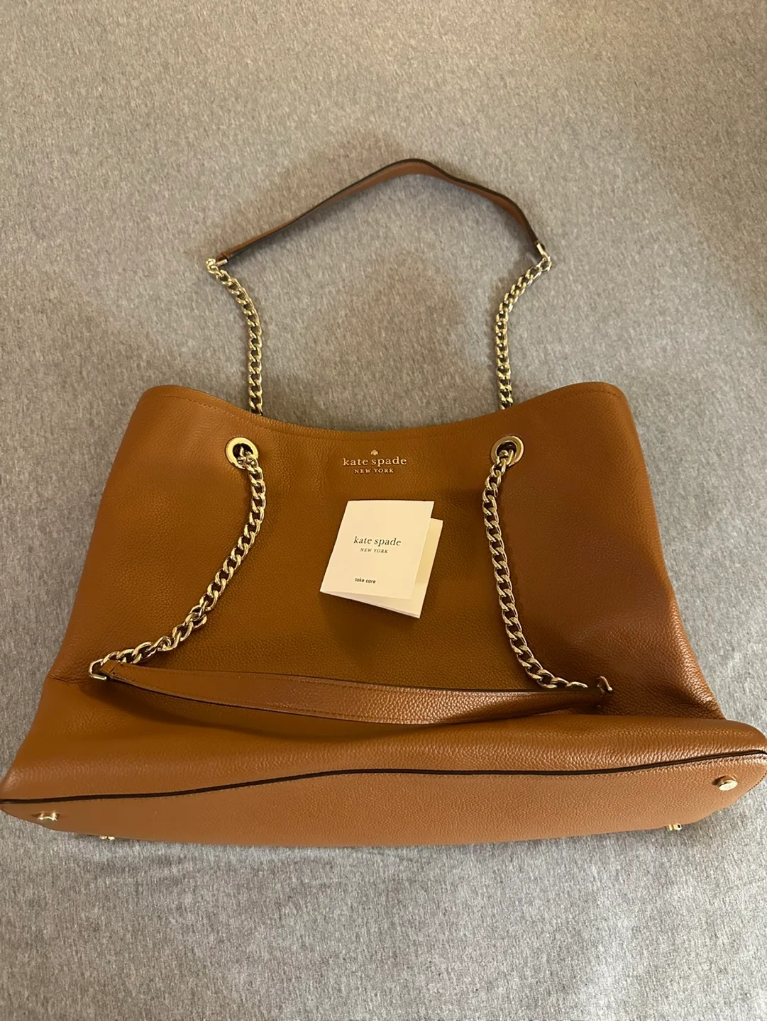 Kate Spade Brown Leather Tote Bag thumbnail