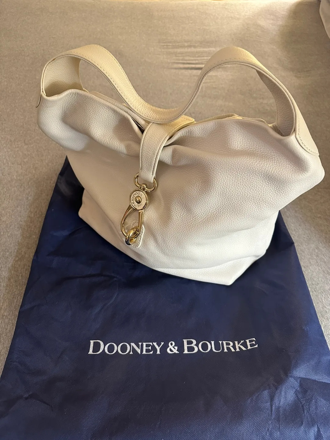 Dooney & Bourke White Leather Hobo Bag thumbnail