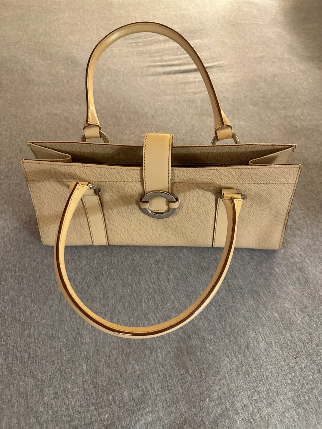 Nordstrom Beige Leather Handbag thumbnail