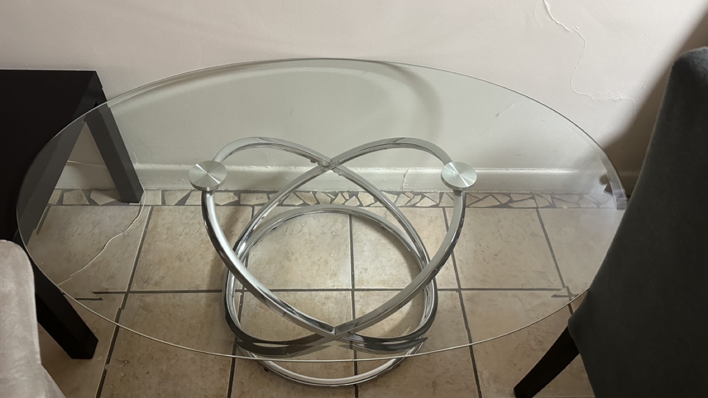 Glass and Chrome Coffee Table