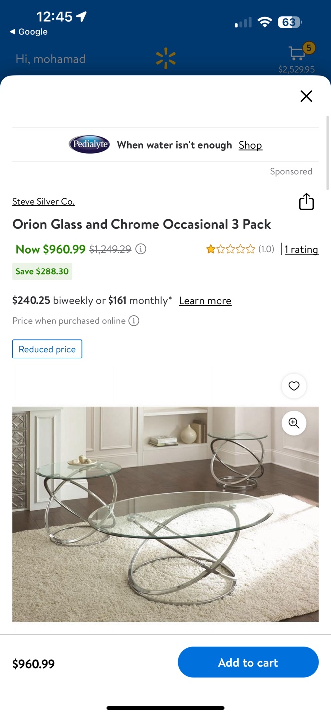 Glass and Chrome Coffee Table - photo 3