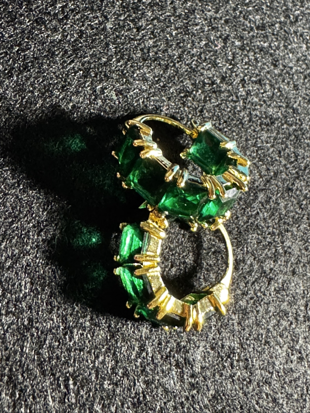 Green Gemstone Hoop Earrings - photo 5