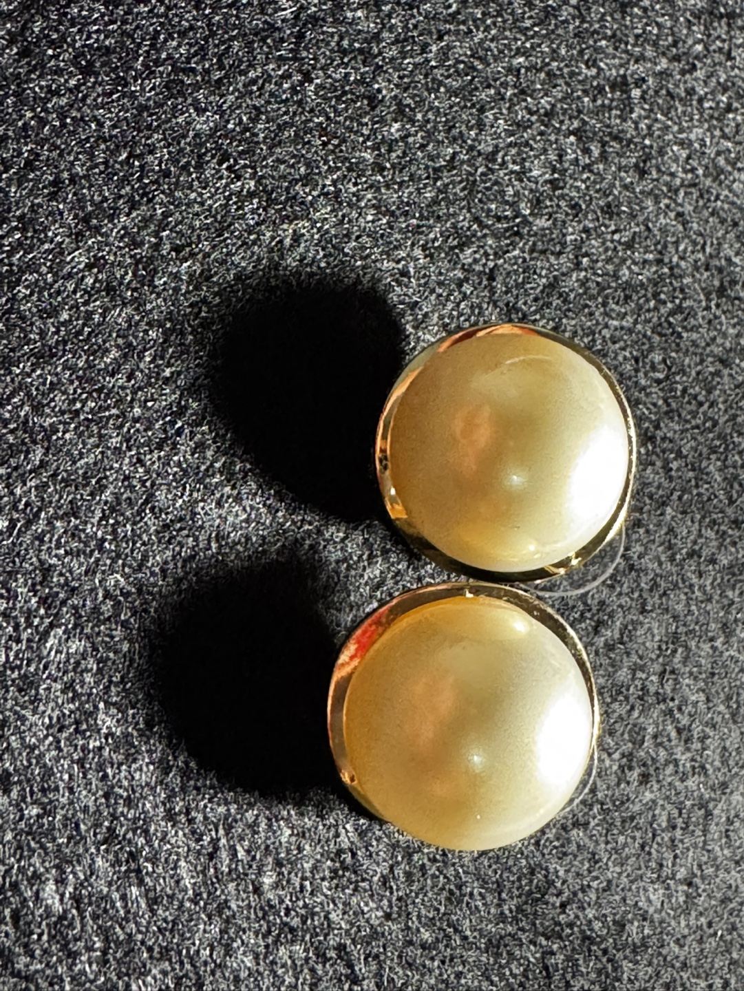 Gold Tone Pearl Stud Earrings