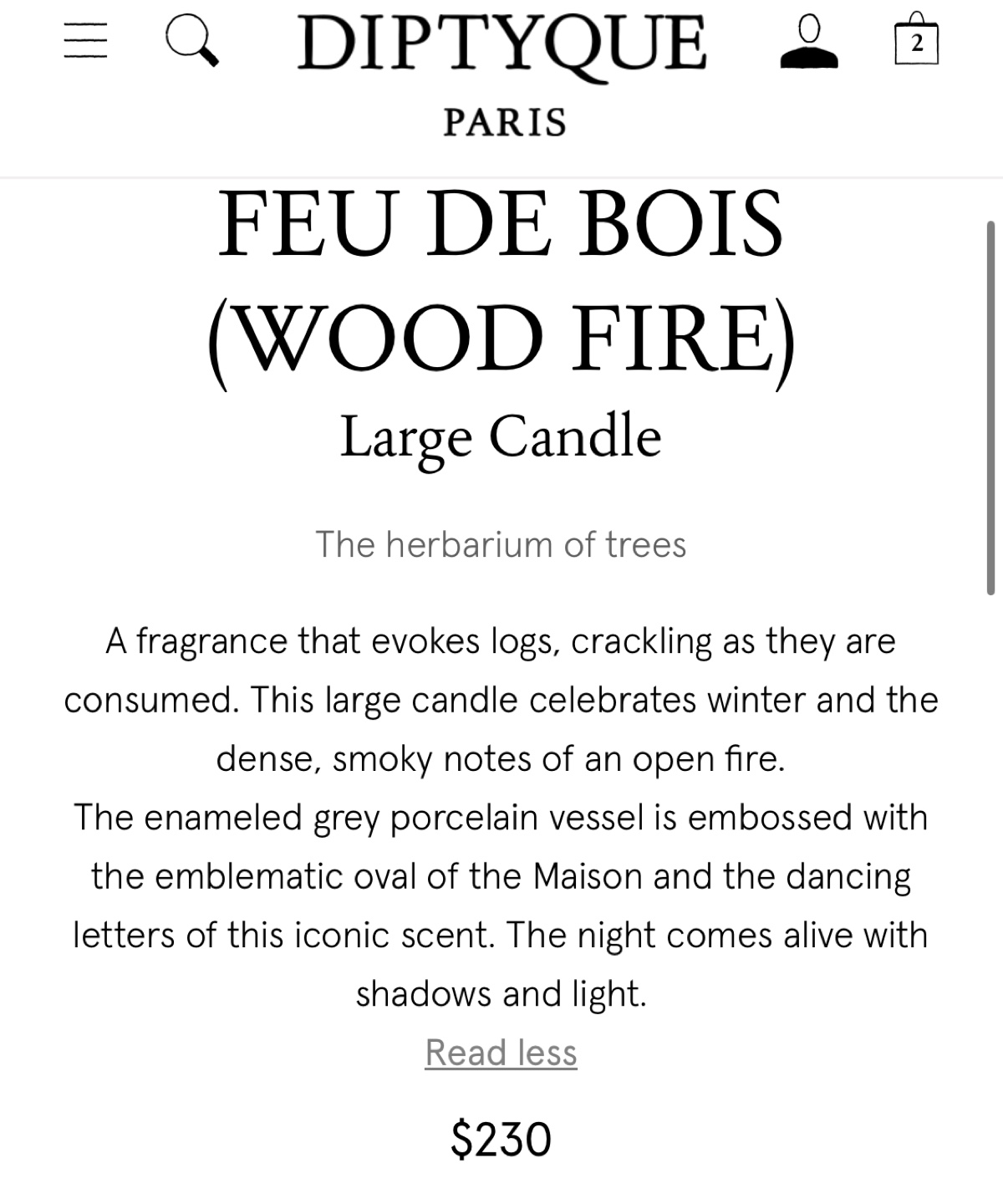 NEW Diptyque Feu de Bois medium 300g and large 600g Candles - photo 4