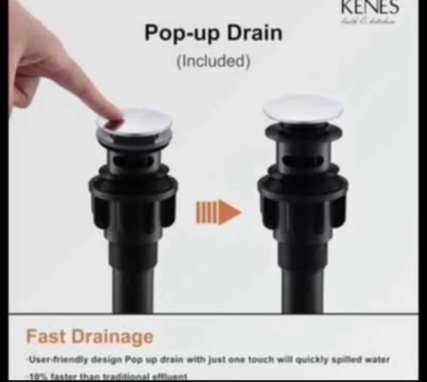 KENES Single Handle Bathroom Faucet image indicator(6)