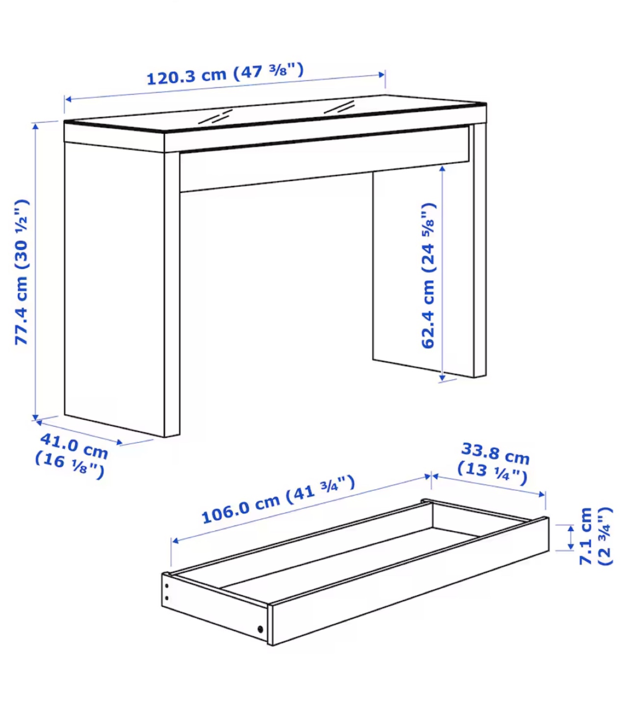 IKEA MALM Dressing Table - white - photo 5