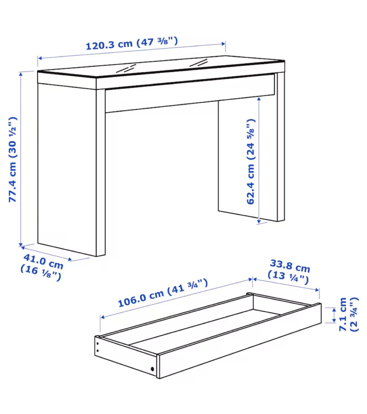 IKEA MALM Dressing Table - white image indicator(5)