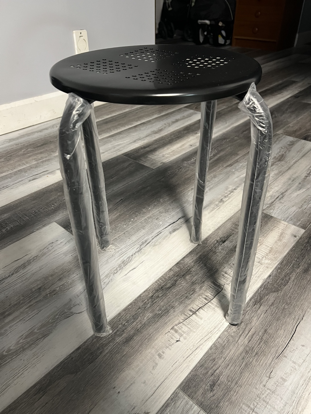 Black Metal Stool