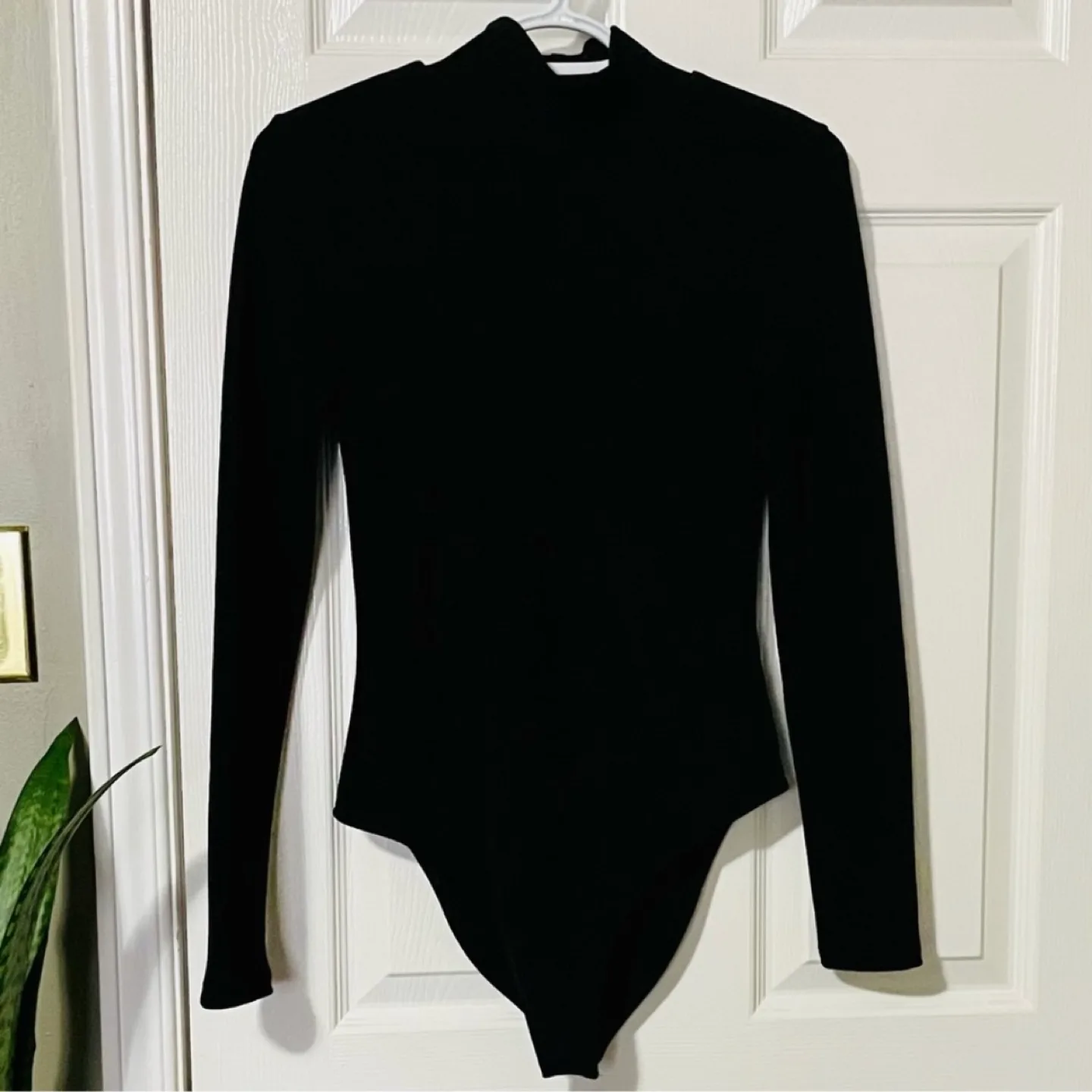 Zara High Neck Long Sleeve Black Bodysuit image indicator(5)