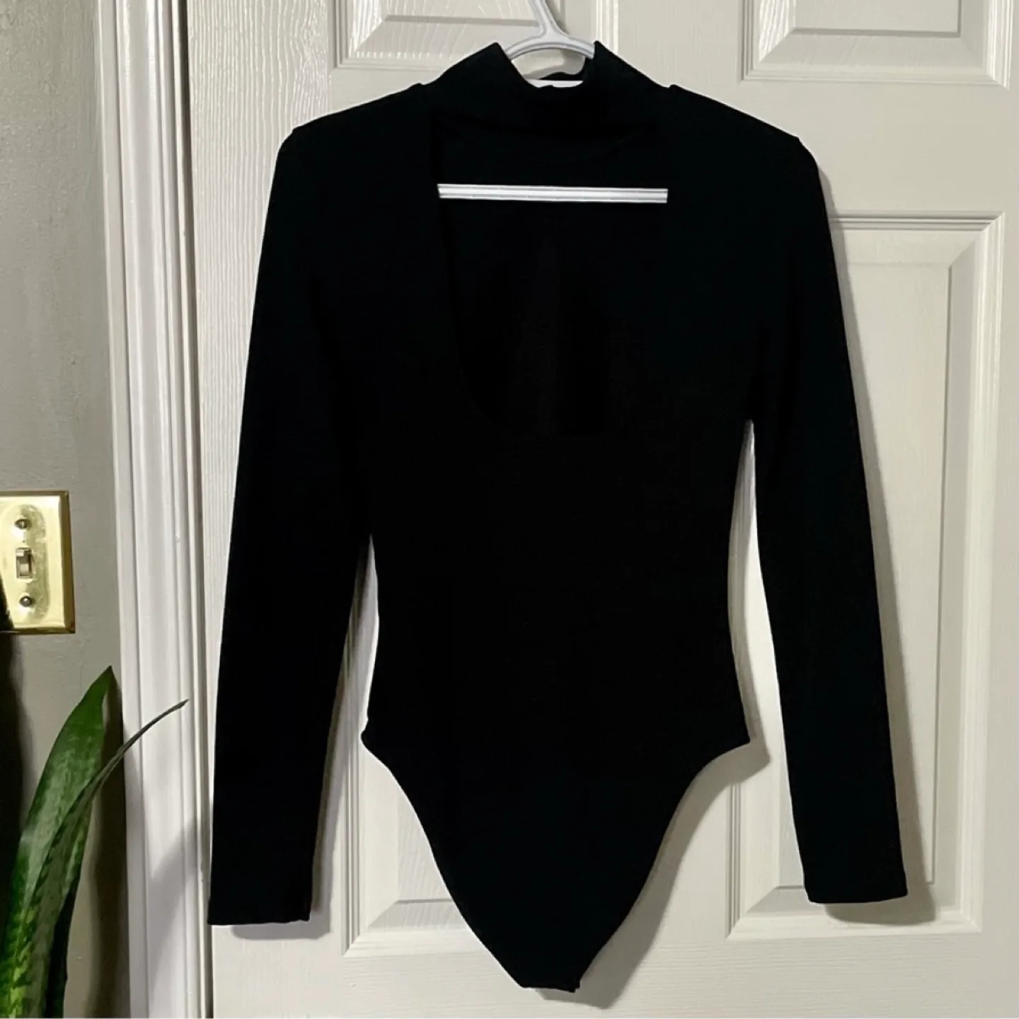 Zara High Neck Long Sleeve Black Bodysuit image indicator(7)