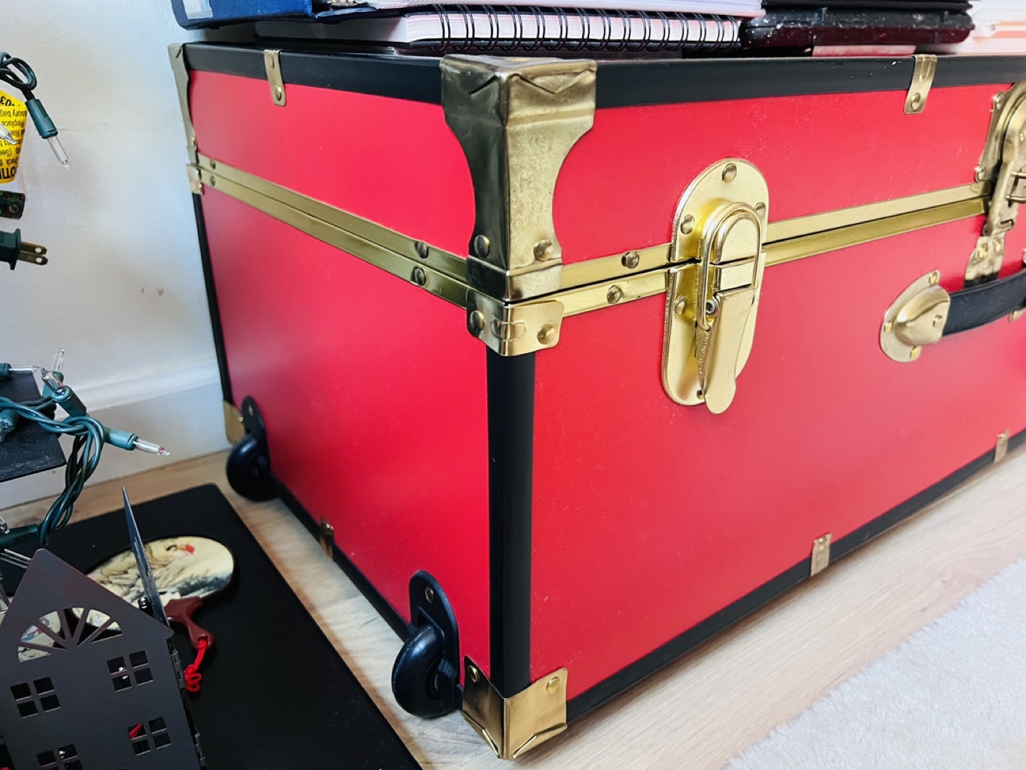 Red Storage Trunk with Wheels - photo 2