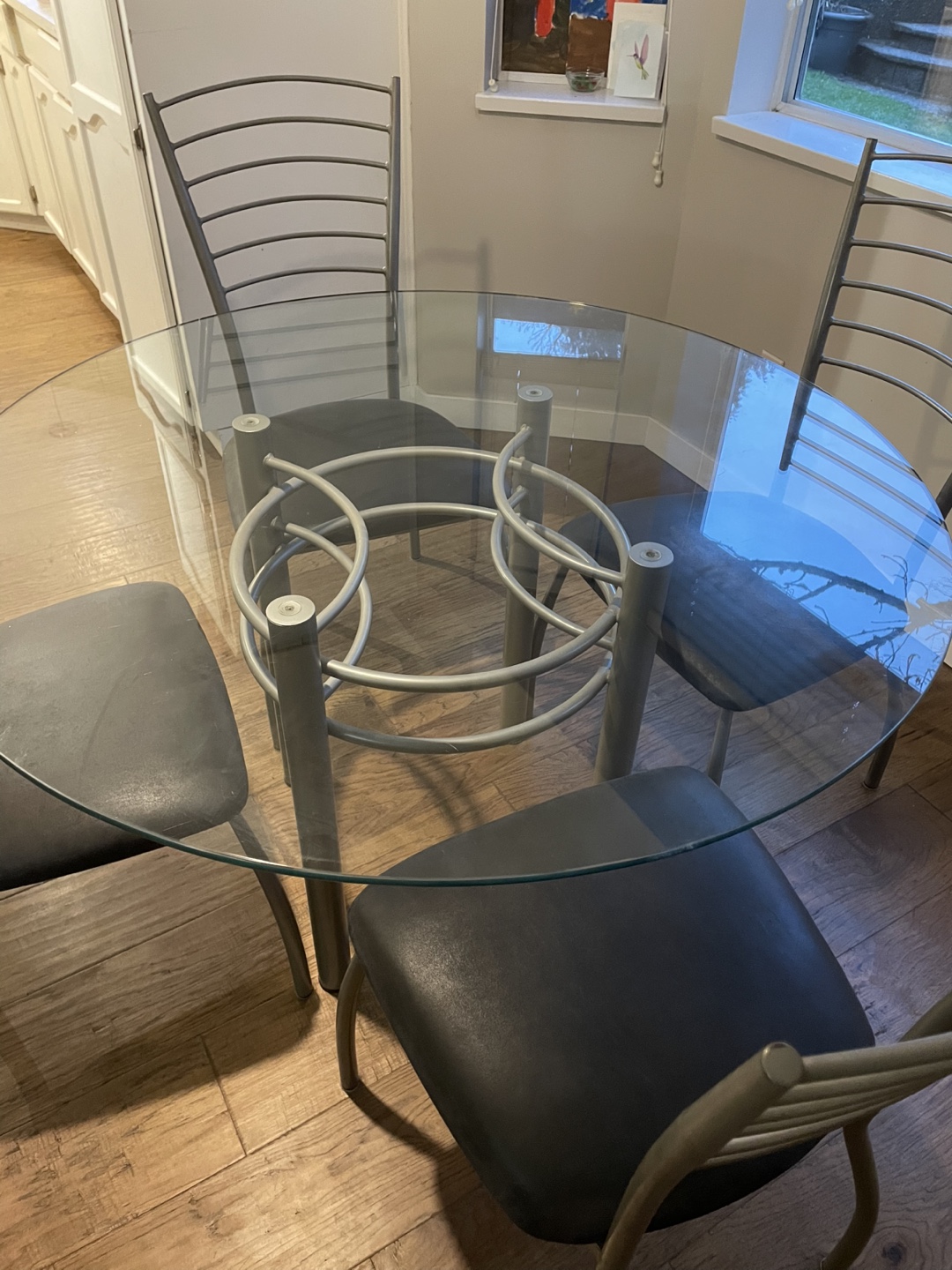 Glass Dining Table and Chairs Set