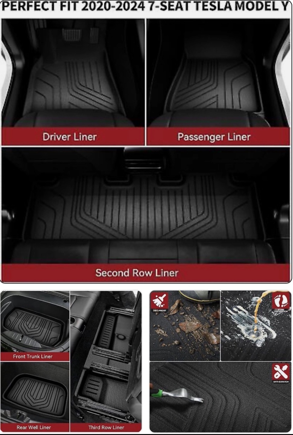 Tesla Model Y 7-Seat All-Weather Floor Mats - photo 5