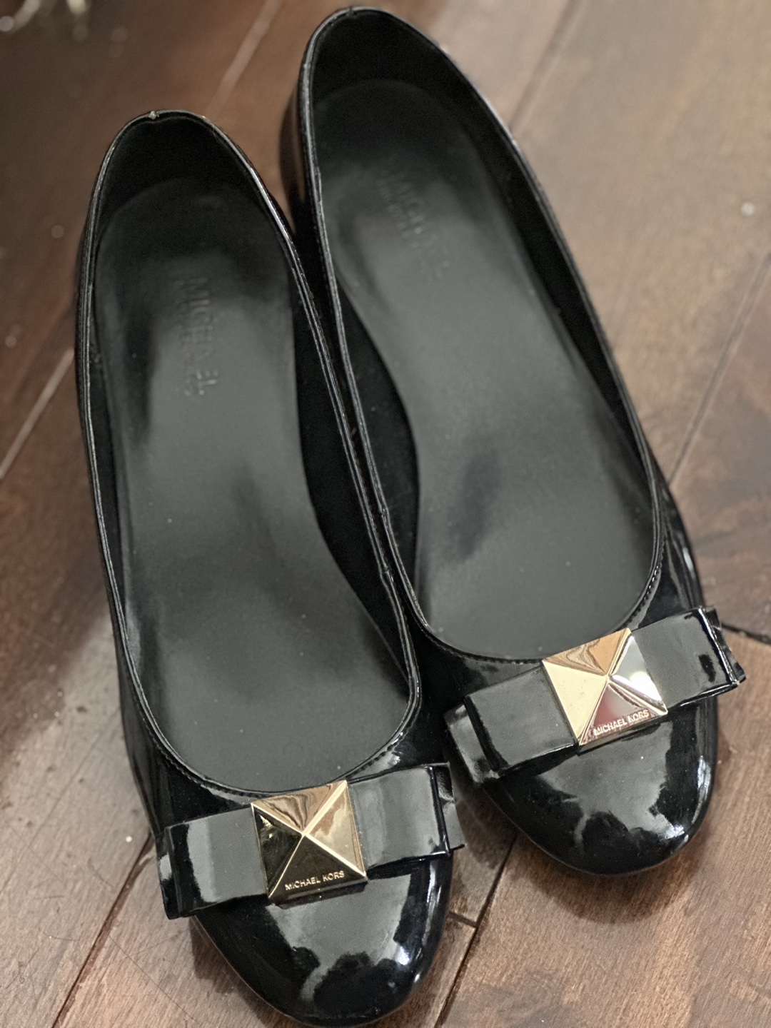 Michael Kors Black Patent Leather Bow Flats