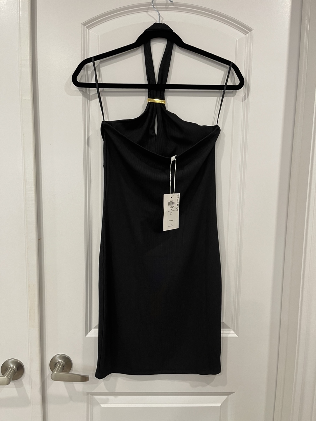 BRAND NEW Black Halter Dress with Gold Detail - photo 2