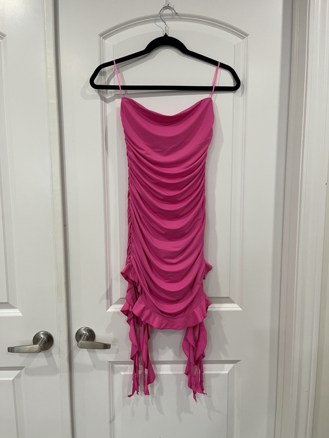 BRAND NEW Pink Ruched Mini Dress