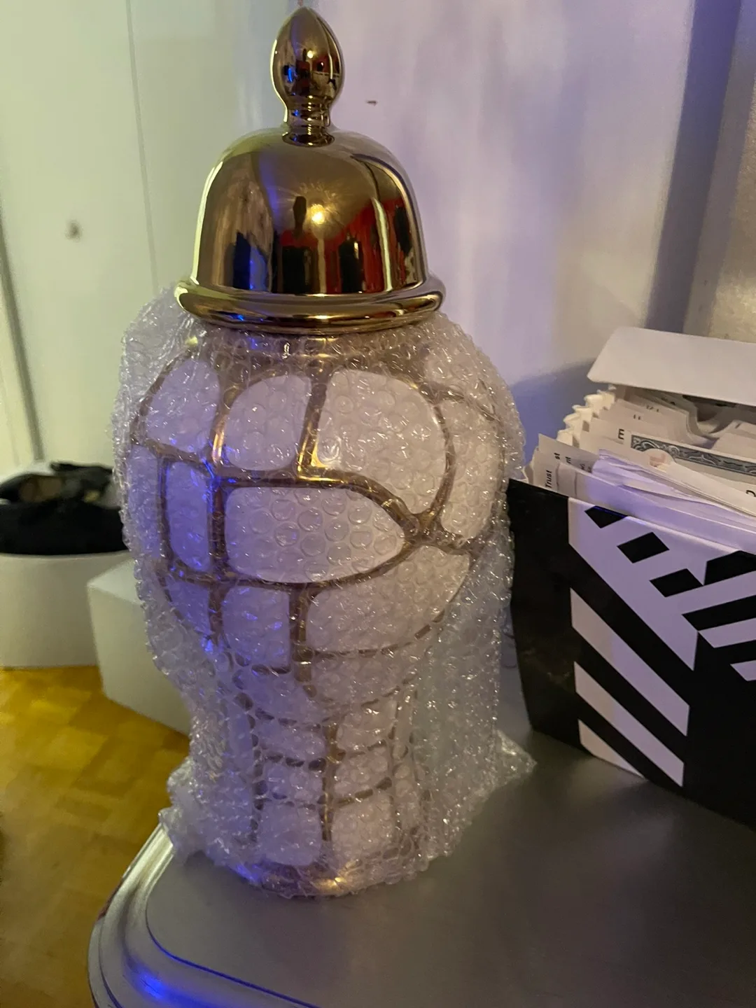 Gold and White Decorative Jar image indicator(2)