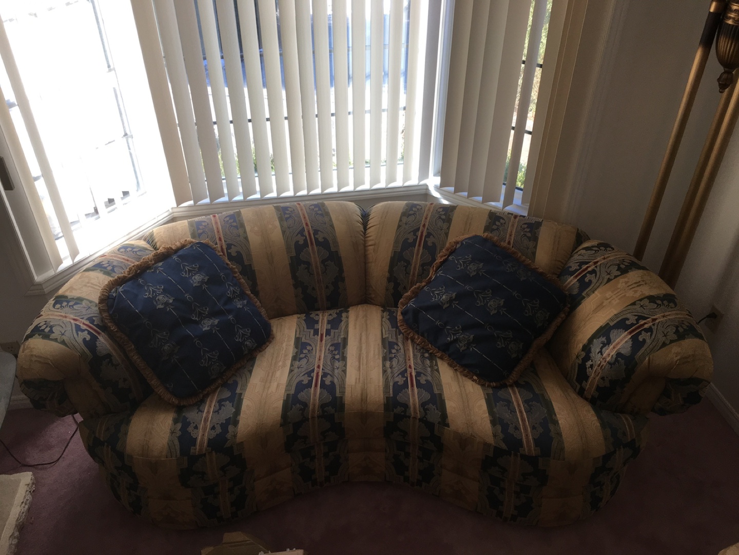 Curved Sofa with Pillows
