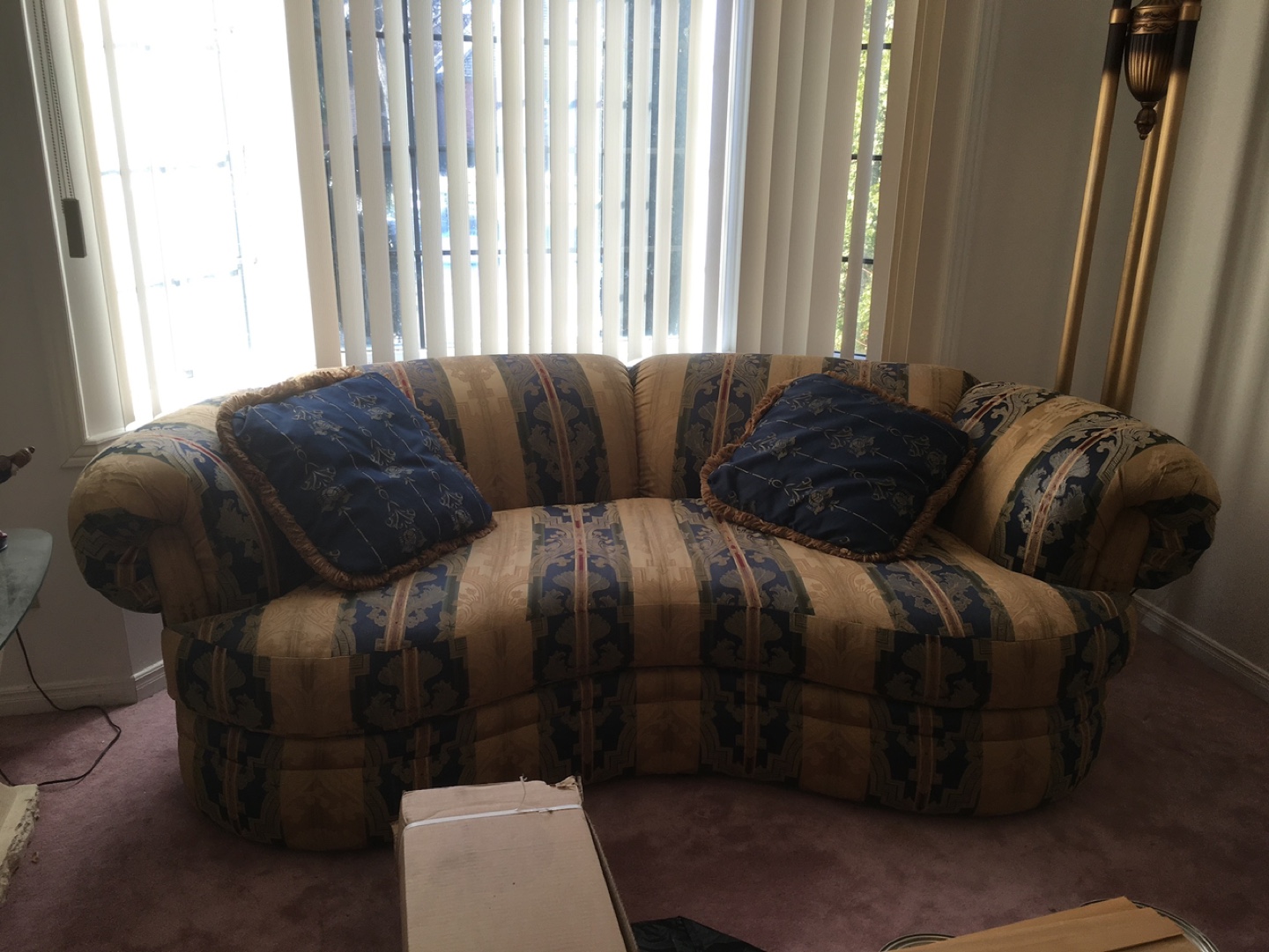 Curved Sofa with Pillows - photo 2