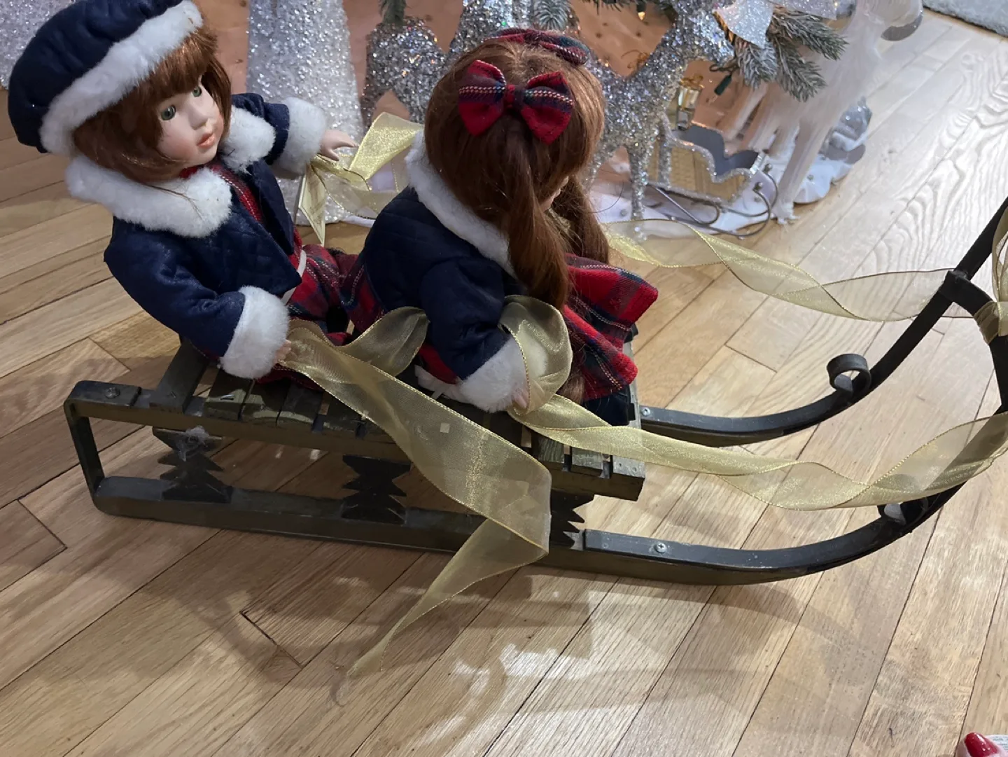 Porcelain Doll Christmas Sled Decoration image indicator(3)