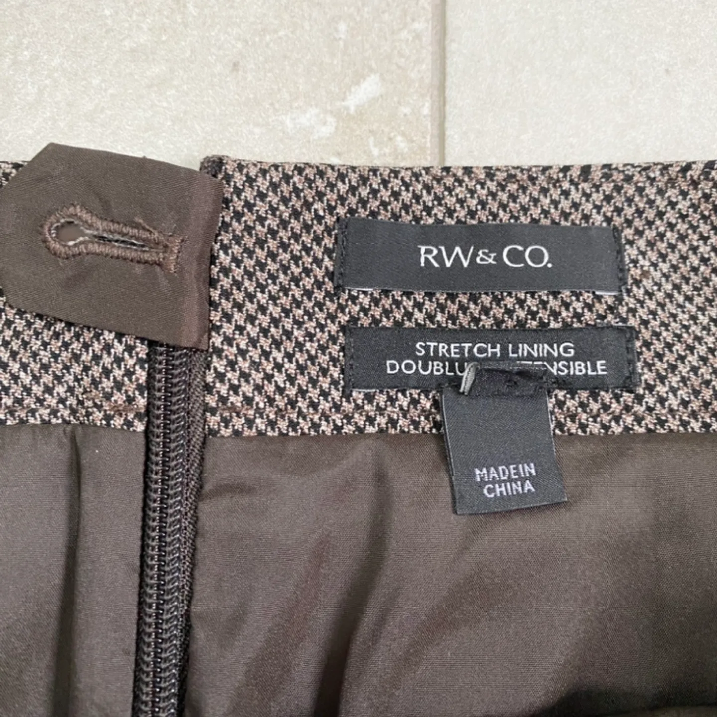 RW&CO. Brown & Black Plaid Skirt Size 6 image indicator(4)