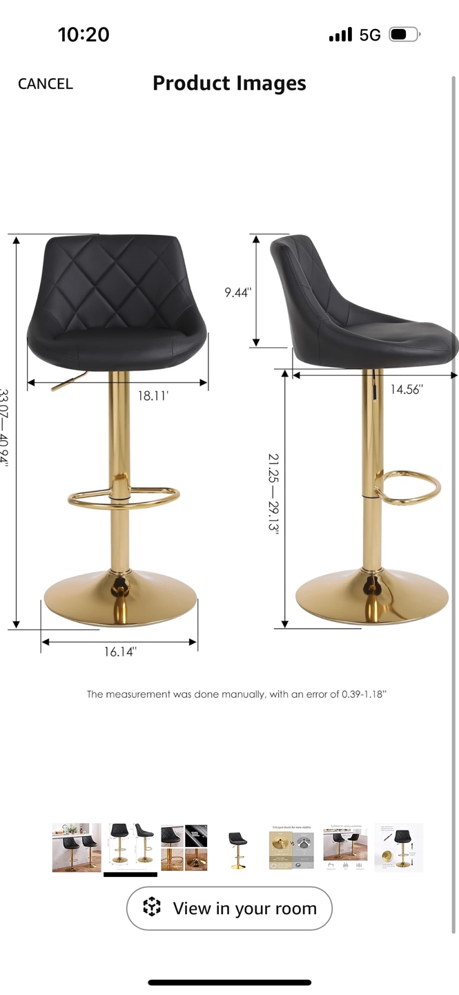Black and Gold Bar Stools - photo 5