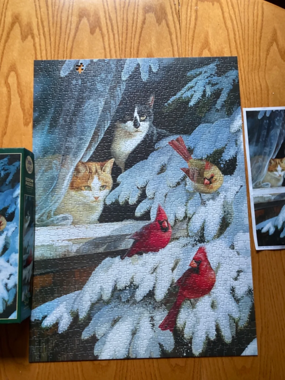 Cobble Hill 1000+ Jigsaw Puzzle - Cats and Cardinals image indicator(2)