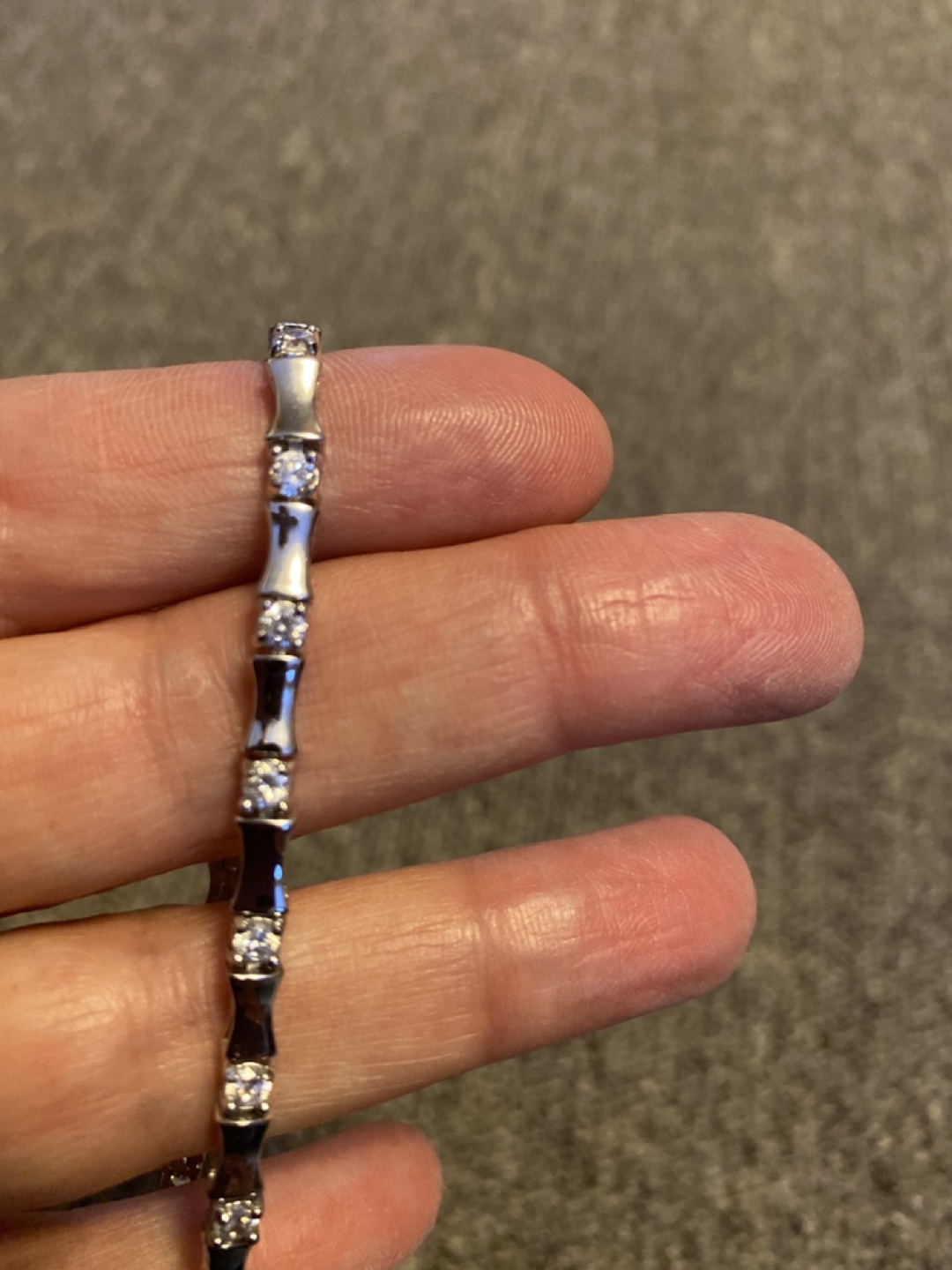 Silver Tone Cubic Zirconia Bracelet