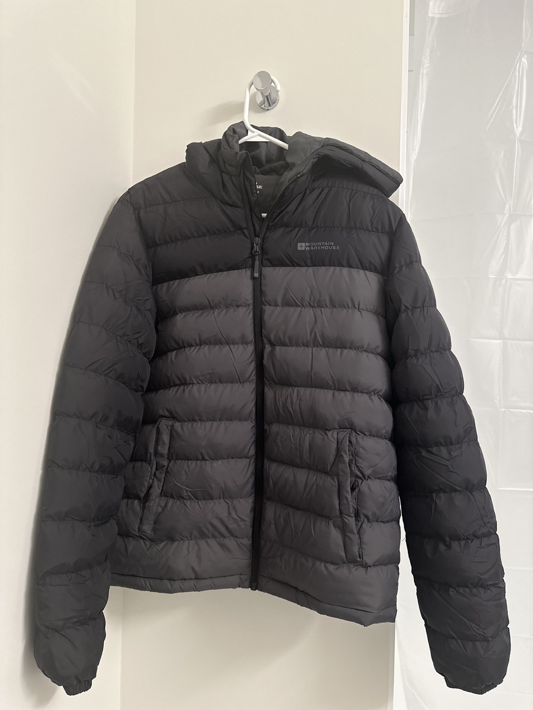 Mountain Warehouse Mens Black and Gray Puffer Jacket