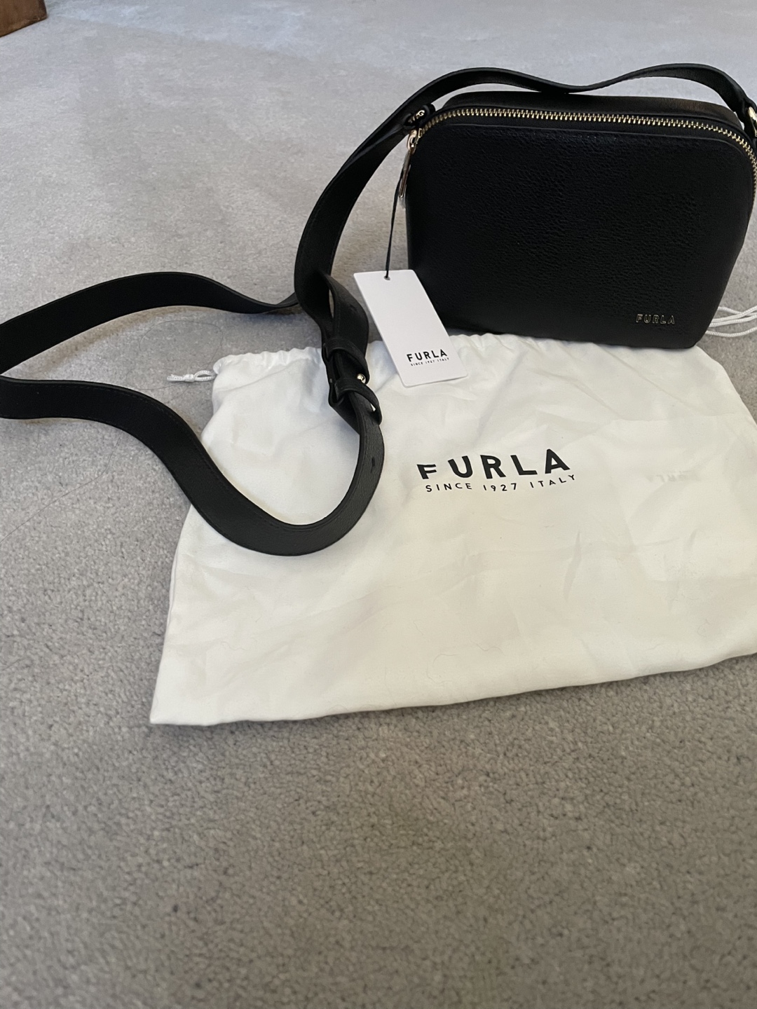 Furla Black Leather Crossbody Bag