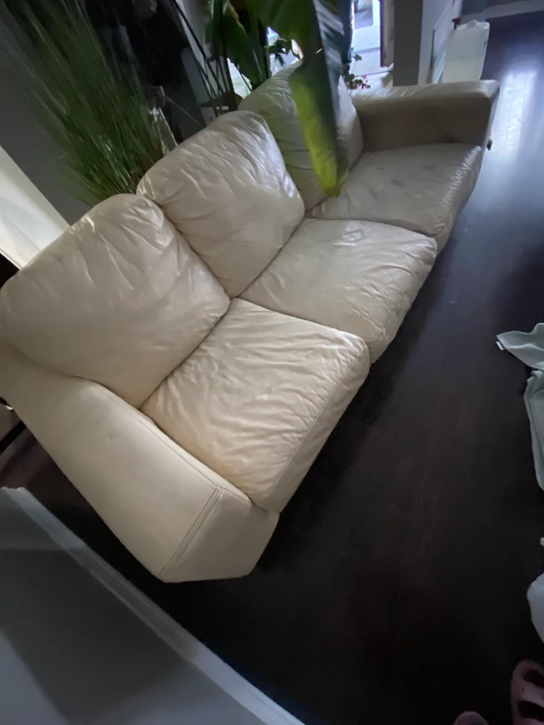 White Leather Sofa thumbnail