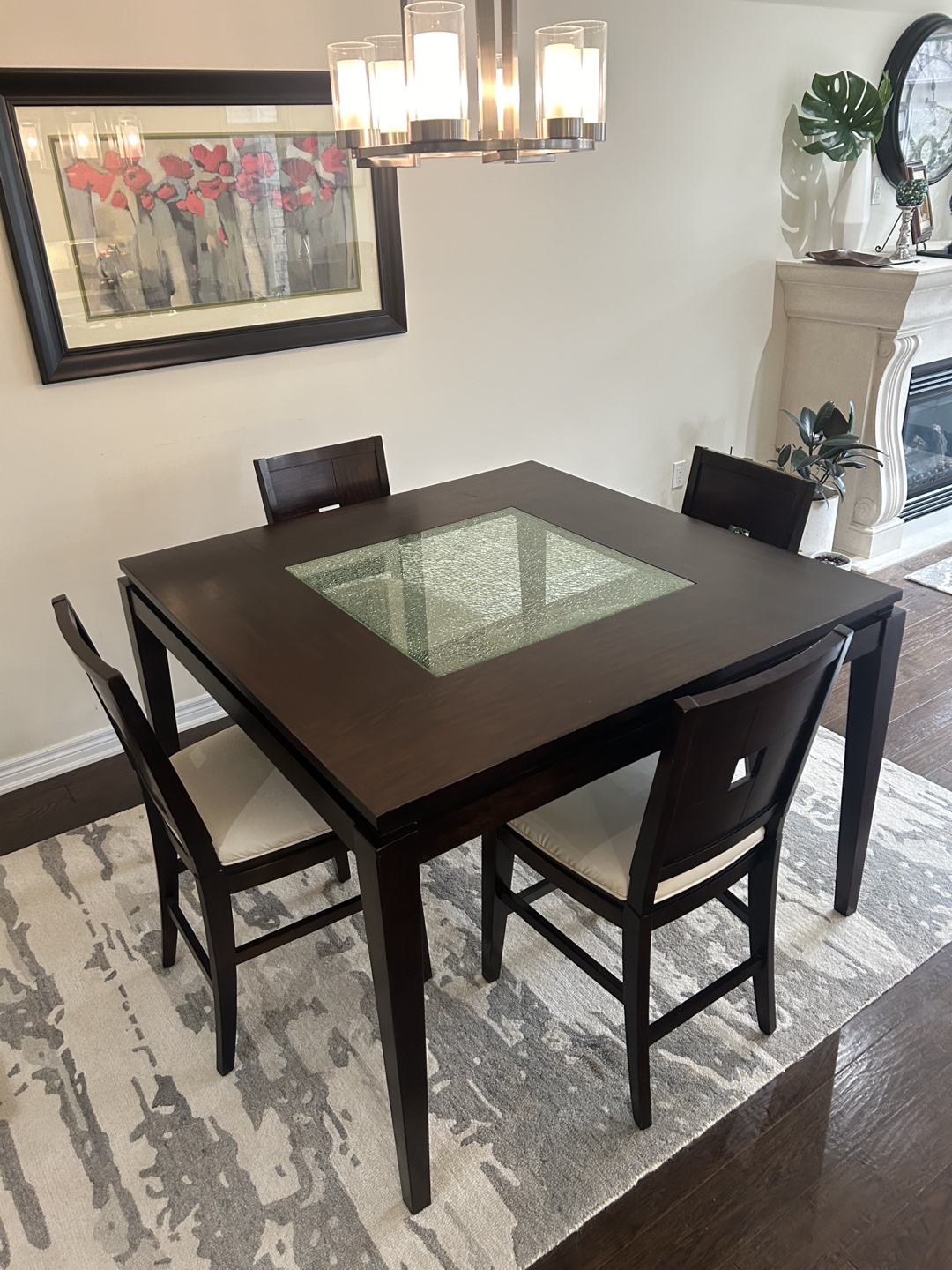 Modern Square Dining Table with 4 Chairs - photo 2