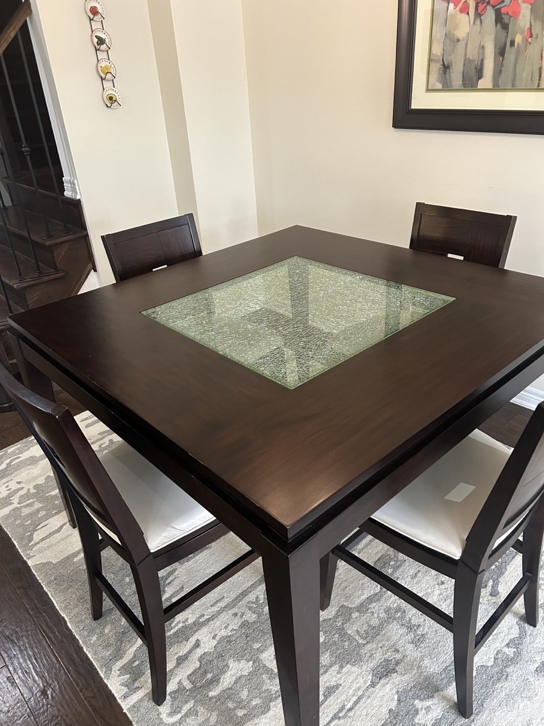 Modern Square Dining Table with 4 Chairs