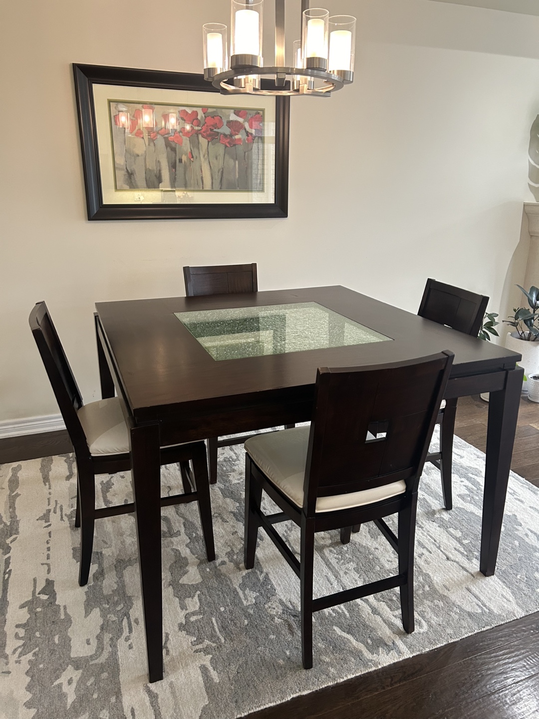 Modern Square Dining Table with 4 Chairs - photo 4