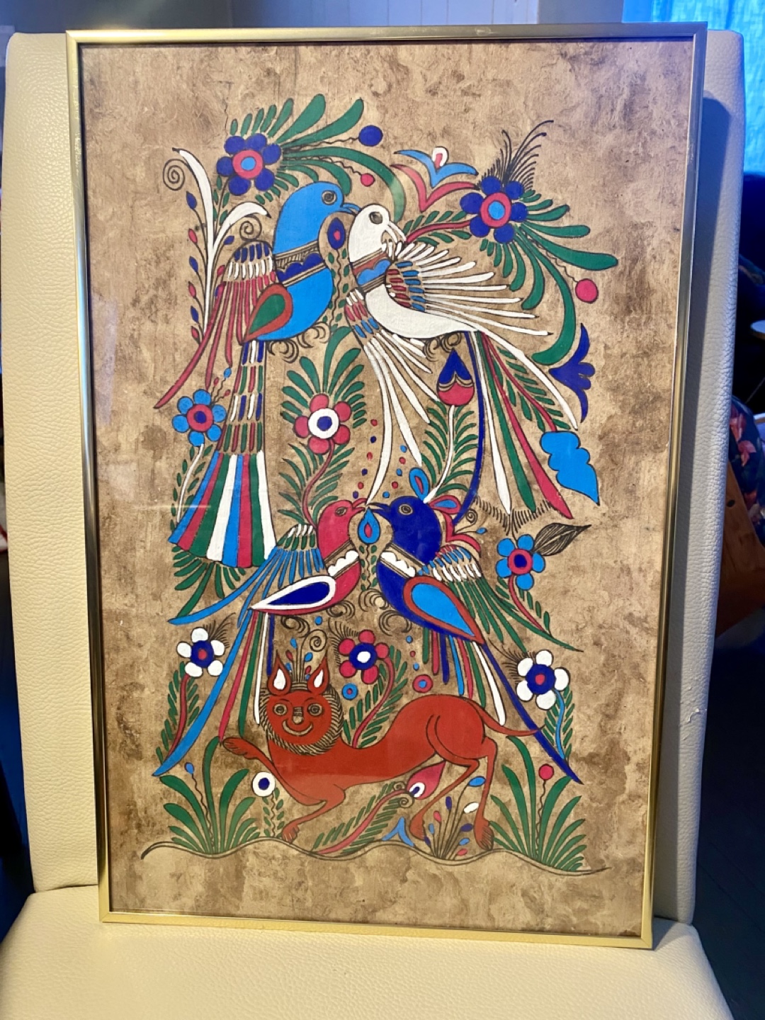Framed Mexican Folk Art Painting