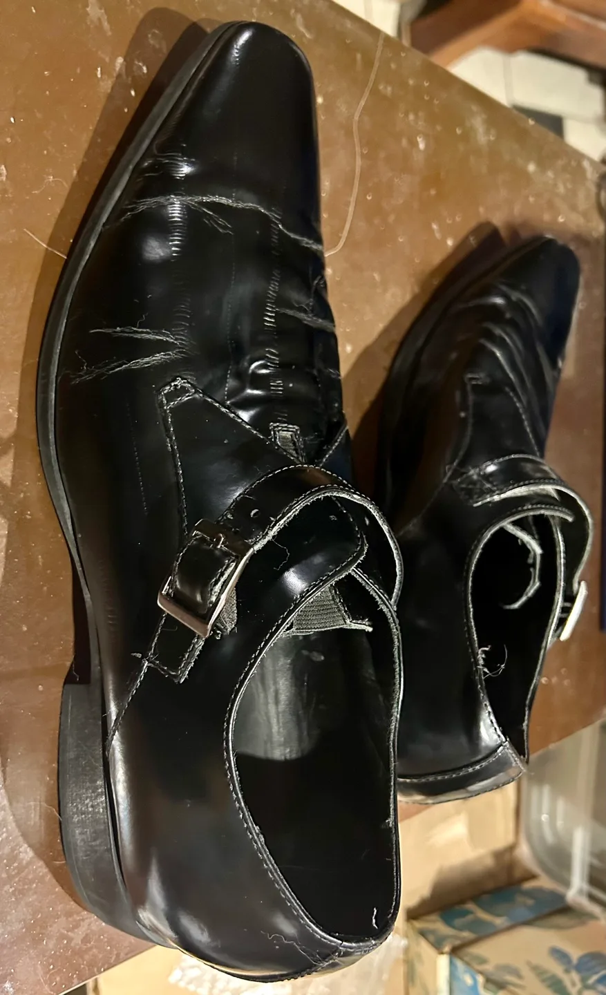 Men's Black Leather Buckle Shoes image indicator(2)