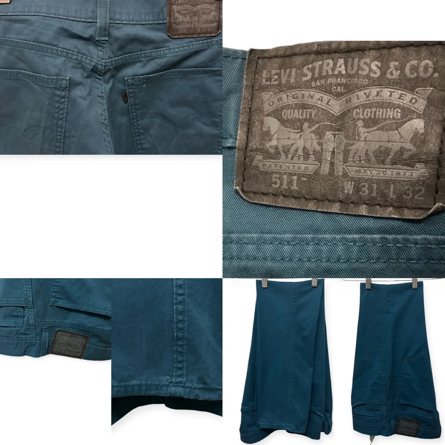 Levi's 511 Slim Fit Pants, Teal (size 31x32) image indicator(3)