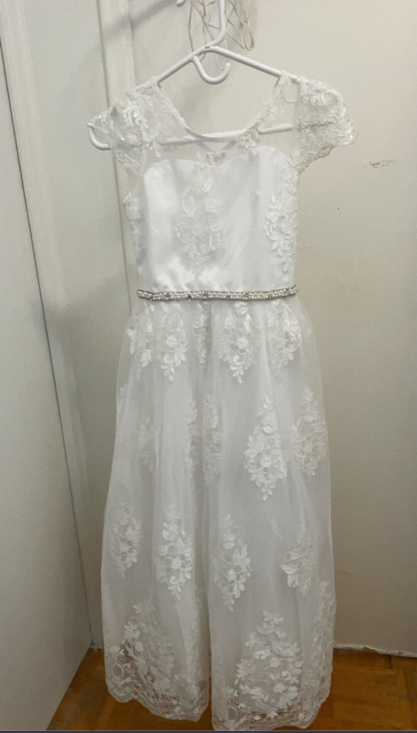 White Lace Flower Girl Dress - photo 4