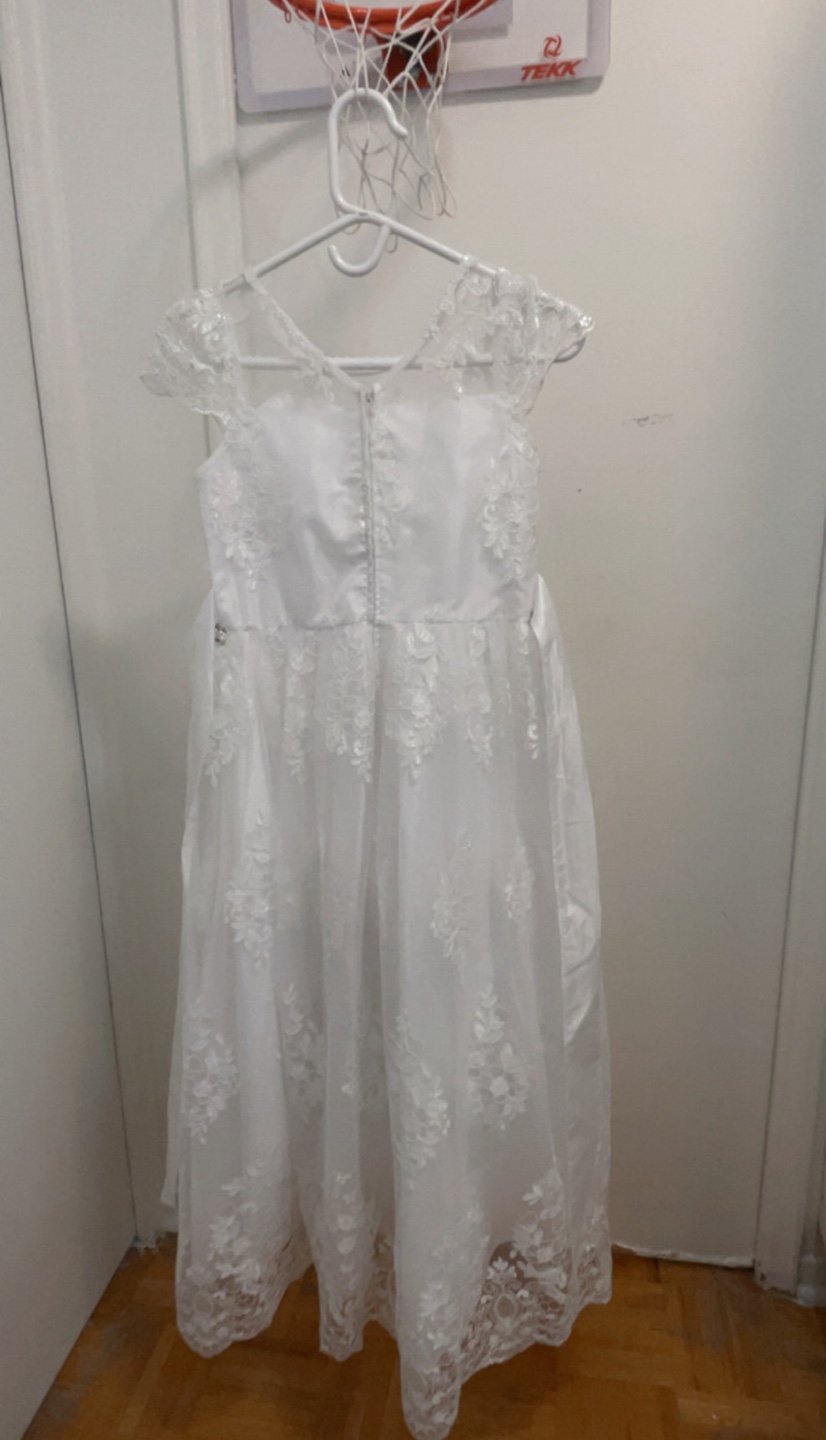 White Lace Flower Girl Dress - photo 3