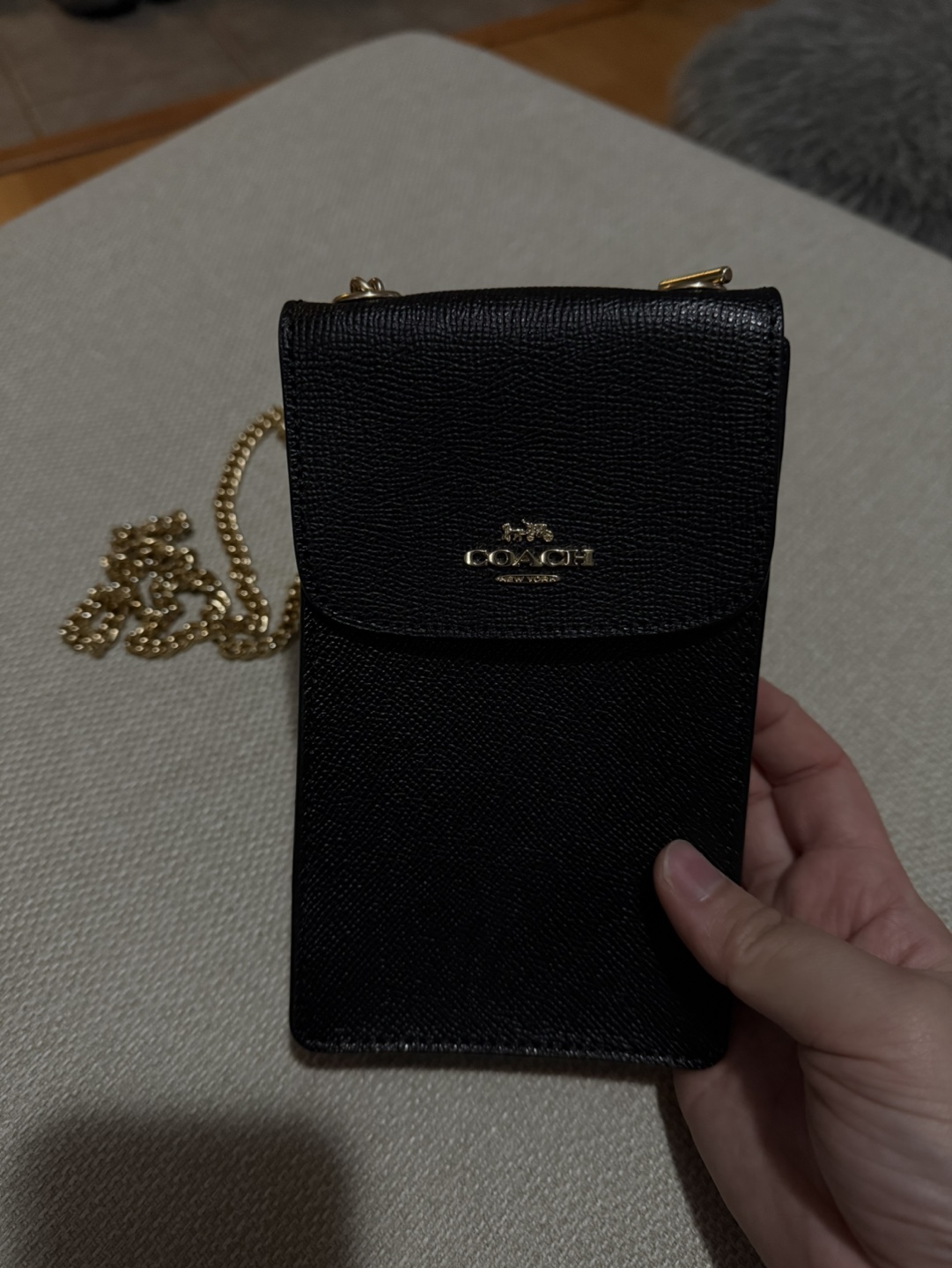 Coach Black Chain Phone Bag