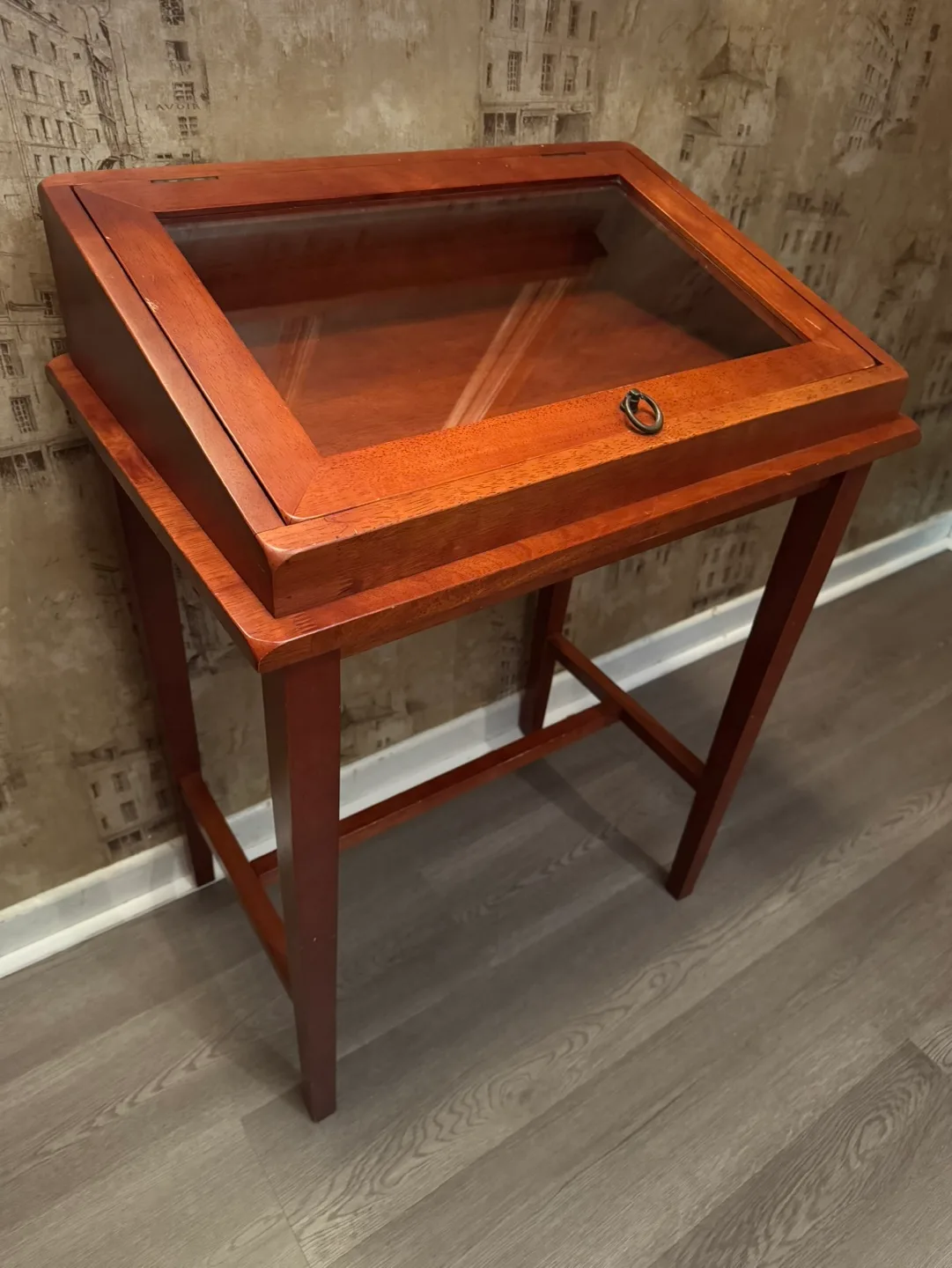 Wooden Display Case With Glass Top image indicator(2)