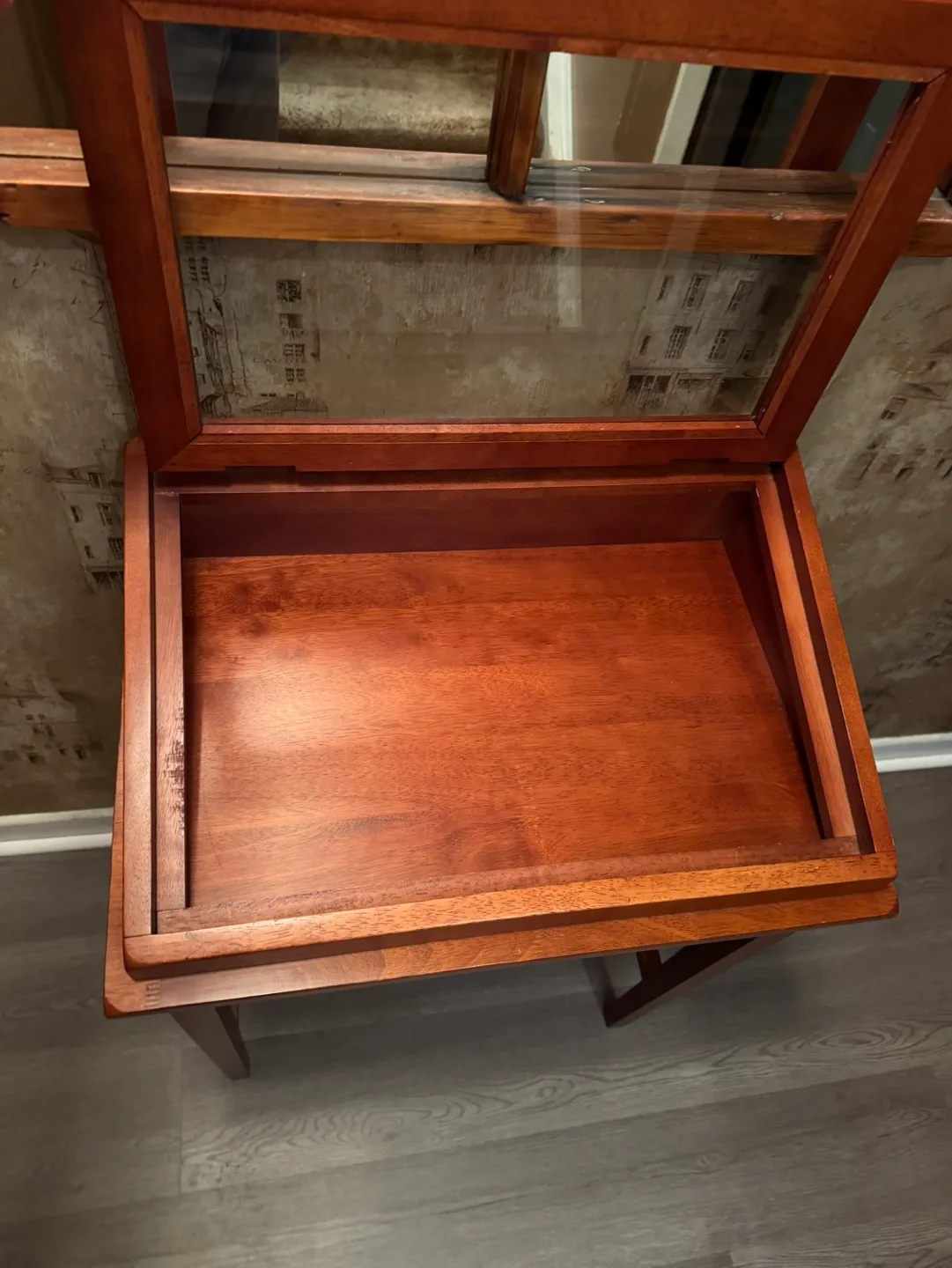 Wooden Display Case With Glass Top image indicator(5)