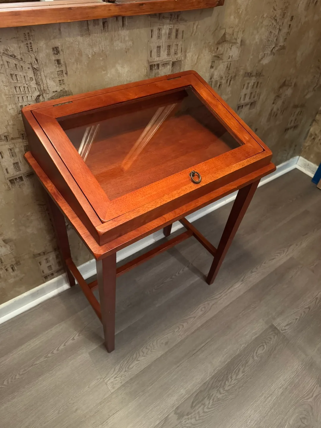 Wooden Display Case With Glass Top image indicator(3)