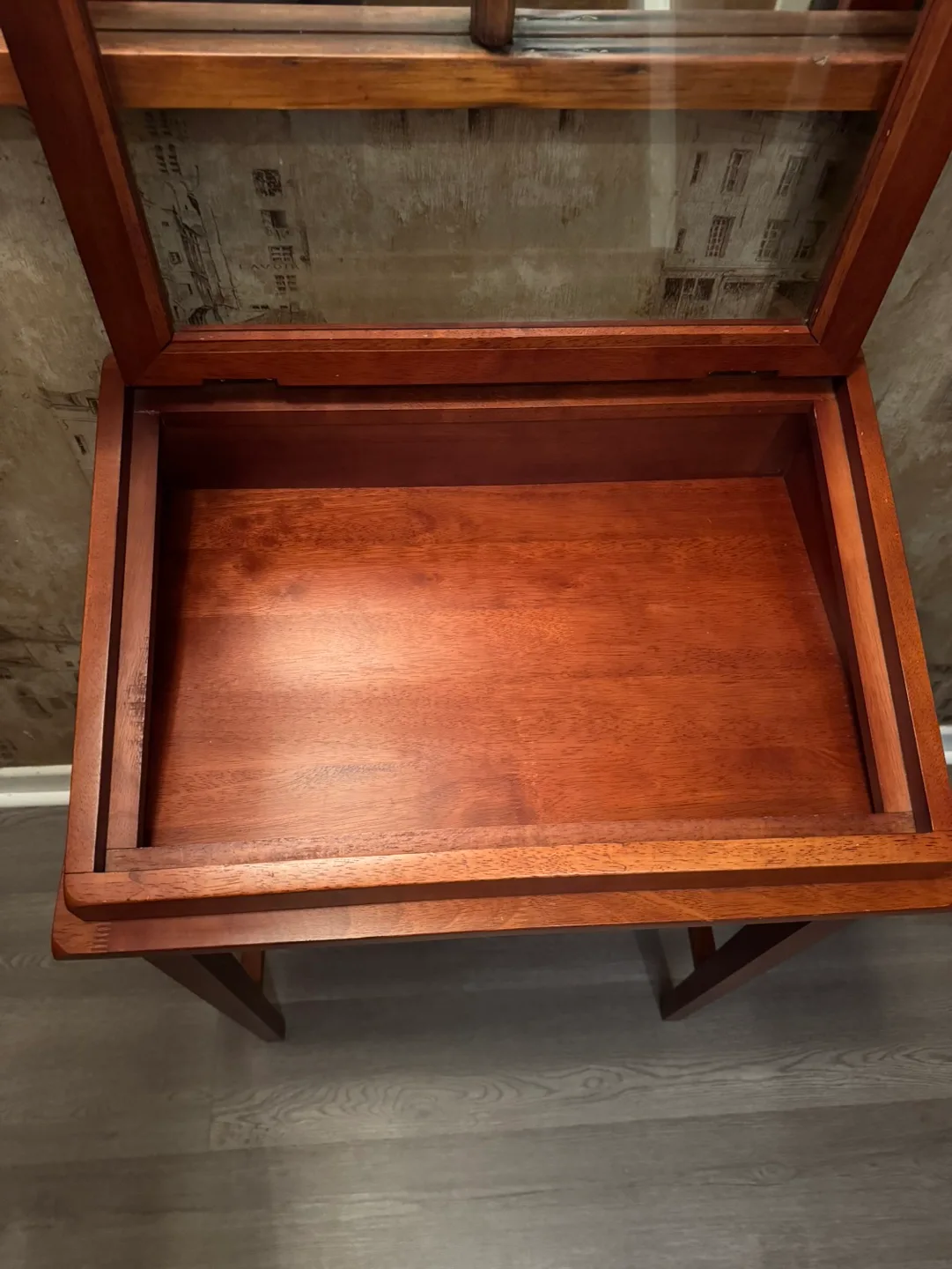 Wooden Display Case With Glass Top image indicator(6)