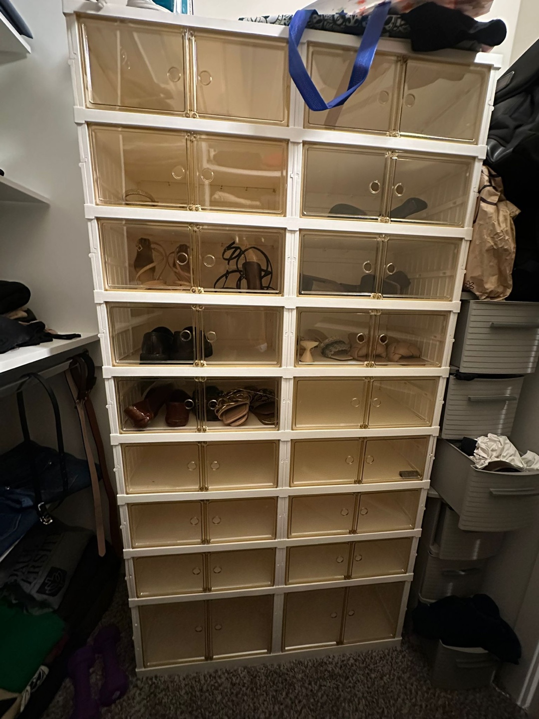 16 Cube Clear Shoe Organizer