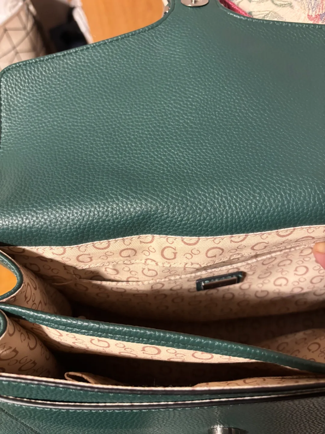 Guess Green Buckle Satchel Bag image indicator(3)