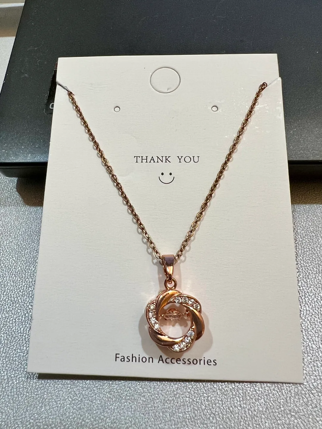 Rose Gold Titanium steel hypoallergenic necklace. image indicator(2)