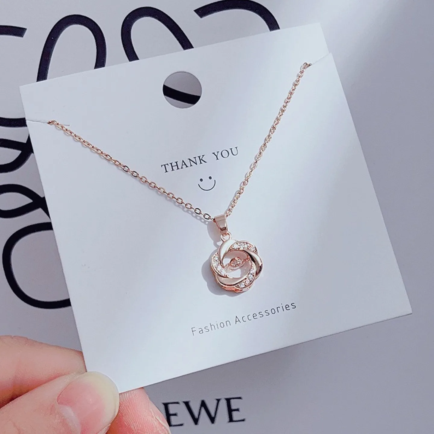 Rose Gold Titanium steel hypoallergenic necklace. image indicator(3)
