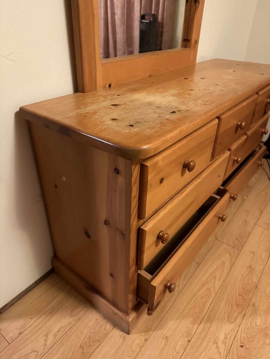 Wooden Dresser with Mirror - photo 2